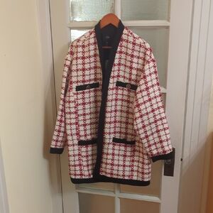 River Island Red and White Textured Jacket